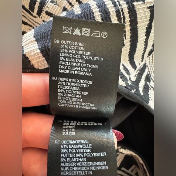 Reiss Black/White Culotte Hail Cotton Blend Playsuit Sz 10 - Picture 12 of 14